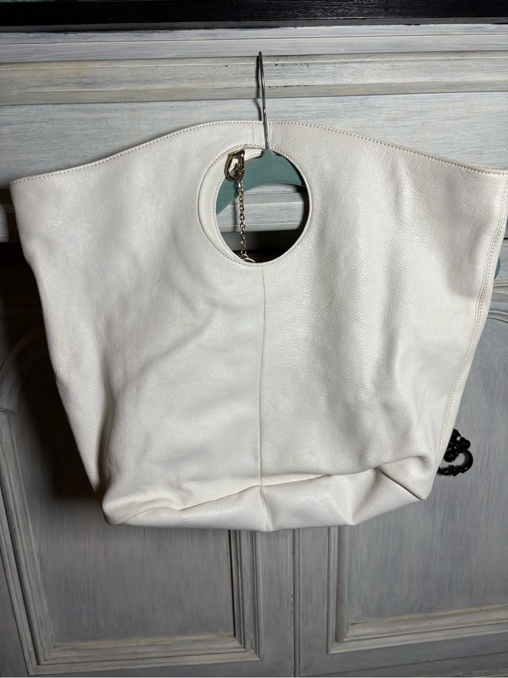 DKNY White Leather Hobo Bag Classic Everyday